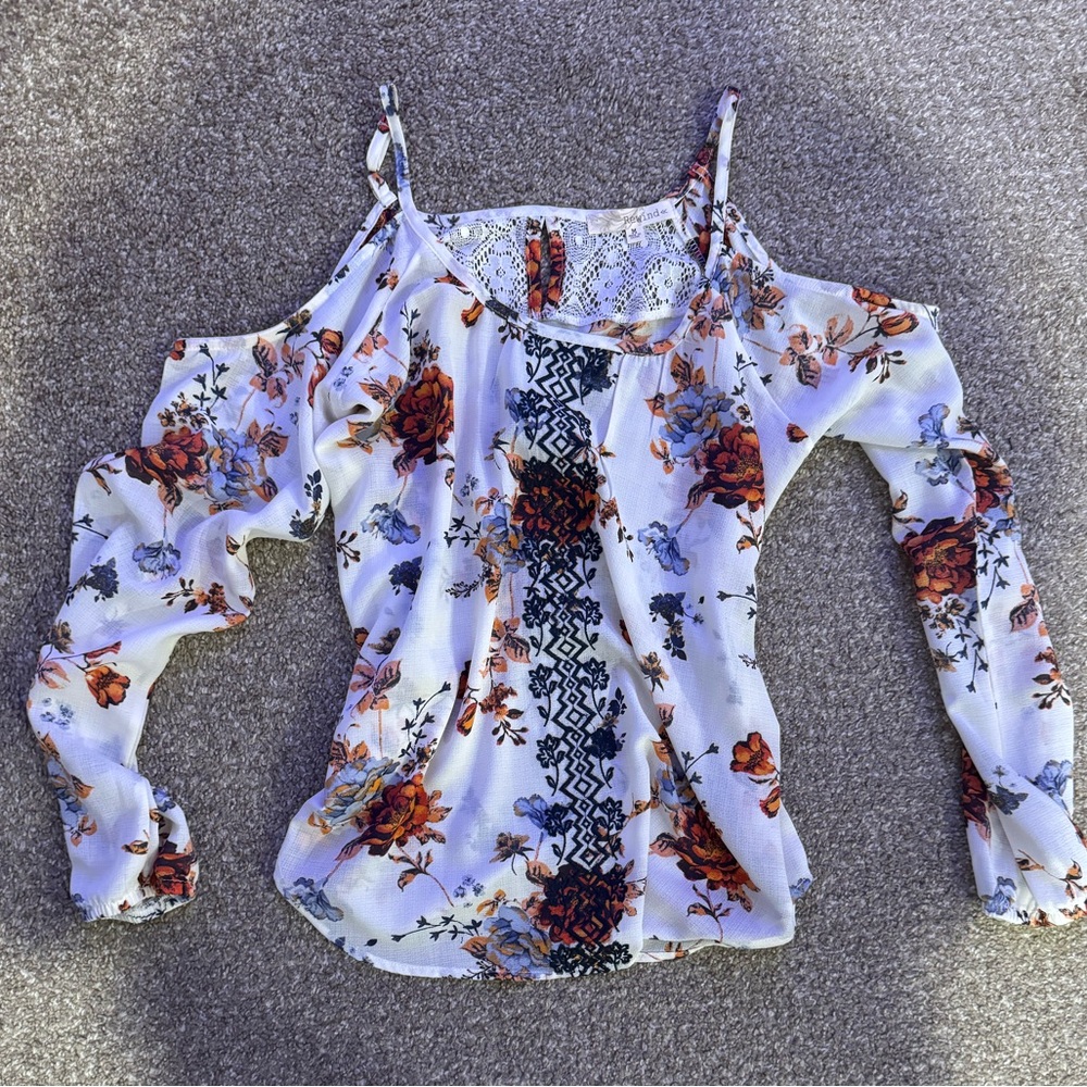 Floral Cold Shoulder Women's Top